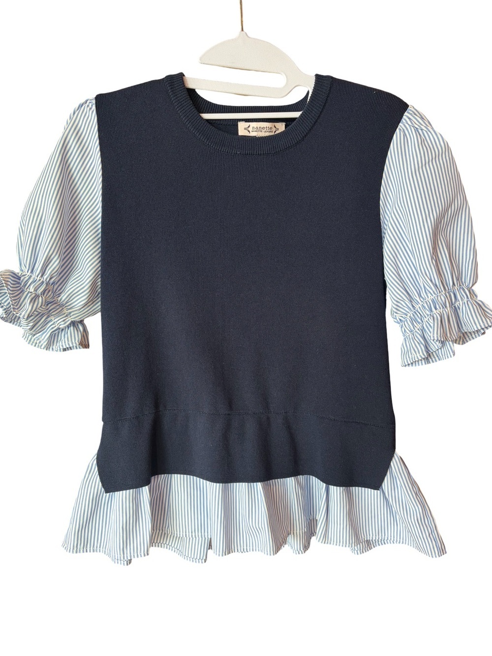 Nanette Lepore Sweater Shirt Navy Size S